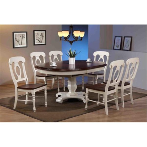 Fine-Line Butterfly Leaf Dining Table Set with Napoleon Chairs 7 Piece FI2661510